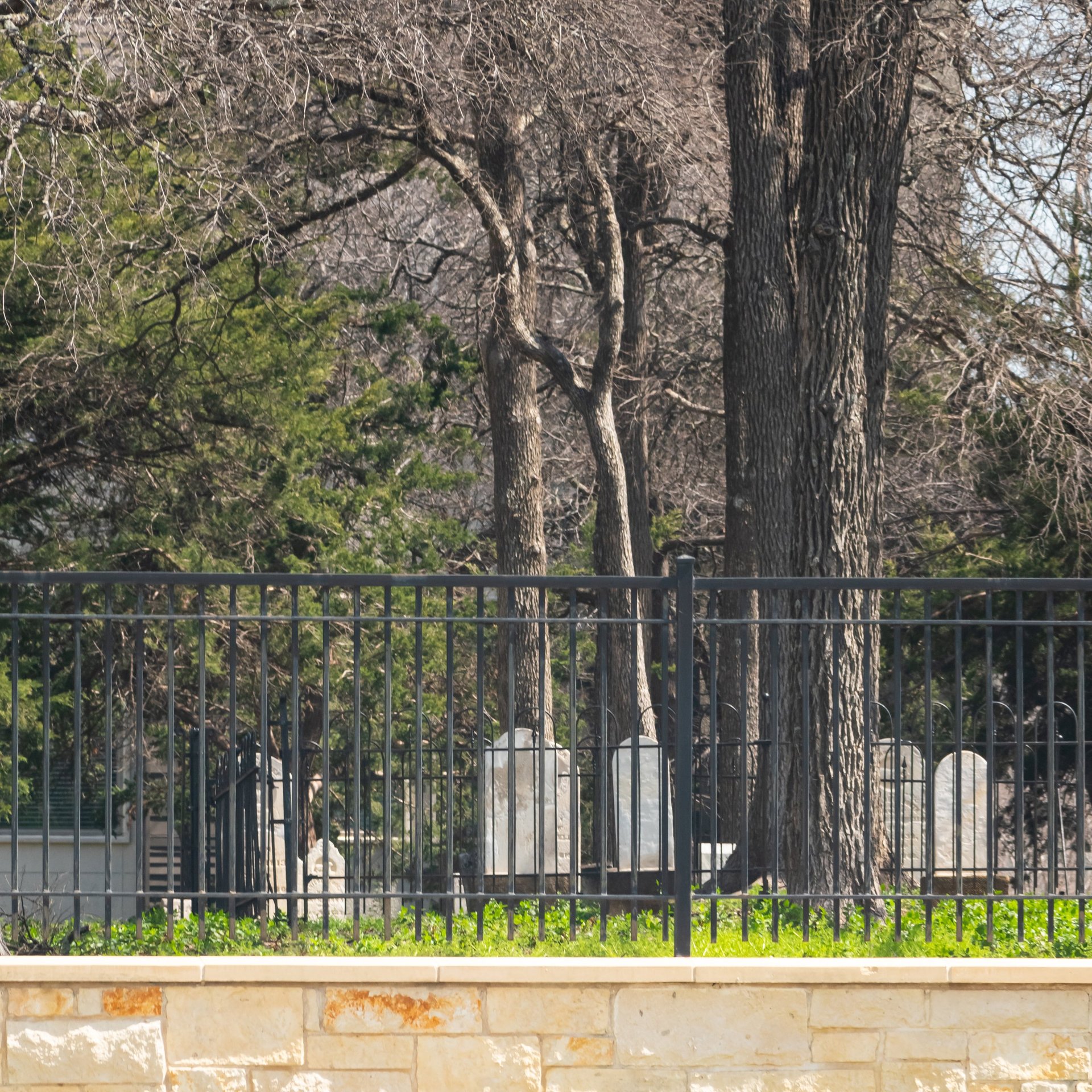 Peaceful cemetery landscape